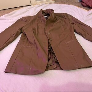 Sofia by Sofia Vergara Brown Leather Jacket